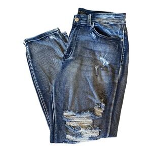 Judy Blue Boyfriend Fit Jeans Women Plus Size 16W Distressed Medium Wash 27”insm